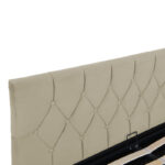 Κρεβάτι διπλό Kamaho pakoworld βελούδο κρεμ με αποθηκευτικό χώρο 160x200εκ - Image 5