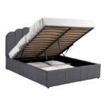 Κρεβάτι Tatiana pakoworld ύφασμα ανθρακί με αποθηκευτικό χώρο 120x200εκ - Image 3