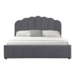 Κρεβάτι Tatiana pakoworld ύφασμα ανθρακί με αποθηκευτικό χώρο 120x200εκ - Image 4