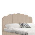 Κρεβάτι Tatiana pakoworld βελούδο μπεζ με αποθηκευτικό χώρο 120x200εκ - Image 5