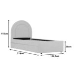 Κρεβάτι Arcuate pakoworld μπουκλέ υφασμα μπεζ με συρόμενο 90x200εκ - Image 6