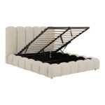 Κρεβάτι Nuvem pakoworld μπουκλέ υφασμα μπεζ με αποθηκευτικό χώρο 160x200εκ - Image 2