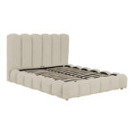 Κρεβάτι Nuvem pakoworld μπουκλέ υφασμα μπεζ με αποθηκευτικό χώρο 160x200εκ - Image 3