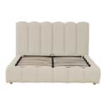 Κρεβάτι Nuvem pakoworld μπουκλέ υφασμα μπεζ με αποθηκευτικό χώρο 160x200εκ - Image 4