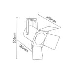 ΣΠΟΤ ΦΩΤΙΣΤΙΚΟ ΡΑΓΑΣ ΜΟΝΟΦΑΣΙΚΟ ΑΣΤΑΛΙ ΛΕΥΚΟ ΜΕ ΒΡΑΧΙΟΝΑ ΣΥΜΒΑΤΙΚΟ 1xΕ27 PAR30 IP20 305x185x305mm - Image 2