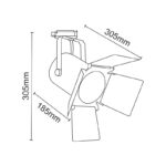 ΣΠΟΤ ΦΩΤΙΣΤΙΚΟ ΡΑΓΑΣ ΤΡΙΦΑΣΙΚΟ ΑΣΤΑΛΙ ΛΕΥΚΟ ΜΕ ΒΡΑΧΙΟΝΑ ΣΥΜΒΑΤΙΚΟ 1xΕ27 PAR30 IP20 305x185x305mm - Image 2