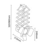 ΣΠΟΤ ΦΩΤΙΣΤΙΚΟ ΡΑΓΑΣ ΤΡΙΦΑΣΙΚΟ ΑΣΤΑΛΙ ΛΕΥΚΟ ΜΕ ΒΡΑΧΙΟΝΑ ΣΥΜΒΑΤΙΚΟ 1xΕ27 PAR30 IP44 315x248x320-980mm - Image 2