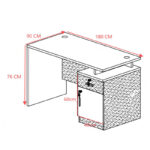 Γραφείο εργασίας επαγγελματικό Oscar pakoworld σε καρυδί-ανθρακί απόχρωση 180x90x76εκ - Image 7