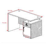 Γραφείο εργασίας επαγγελματικό Oscar pakoworld σε καρυδί-ανθρακί απόχρωση 150x80x76εκ - Image 7