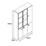 Ντουλάπες γραφείου επαγγελματικές Oscar pakoworld καρυδί-ανθρακί 240x40x200εκ - Image 5