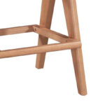 Σκαμπό bar Winslow pakoworld ξύλο rubberwood ανοικτό καρυδί-pvc rattan φυσικό-ύφασμα γκρι 44.5x46x98εκ - Image 4