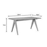 Τραπεζαρία Winslow pakoworld σετ 7τεμ ξύλο rubberwood σε ανοιχτό καρυδί απόχρωση 160x85x75εκ - Image 10