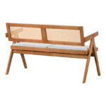 Καναπές Winslow pakoworld διθέσιος ξύλο rubberwood σε ανοιχτό καρυδί χρώμα-ύφασμα ανοιχτό γκρι 130x60x77.5εκ - Image 3