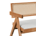 Καναπές Winslow pakoworld διθέσιος ξύλο rubberwood σε ανοιχτό καρυδί χρώμα-ύφασμα ανοιχτό γκρι 130x60x77.5εκ - Image 5