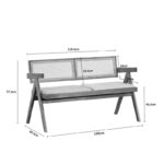 Καναπές Winslow pakoworld διθέσιος ξύλο rubberwood σε ανοιχτό καρυδί χρώμα-ύφασμα ανοιχτό γκρι 130x60x77.5εκ - Image 6