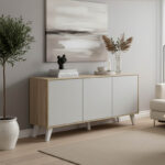 Μπουφές Billie pakoworld sonoma-γκρι 149x40x77εκ