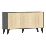 Μπουφές Billie pakoworld ανθρακί-sonoma 149x40x77εκ - Image 3