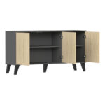 Μπουφές Billie pakoworld ανθρακί-sonoma 149x40x77εκ - Image 4