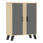 Παπουτσοθήκη-ντουλάπι Shoby pakoworld ανθρακί-sonoma 70.5x30x91εκ - Image 3