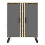 Παπουτσοθήκη-ντουλάπι Shoby pakoworld ανθρακί-sonoma 70.5x30x91εκ - Image 5