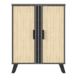 Παπουτσοθήκη-ντουλάπι Shoby pakoworld sonoma-ανθρακί 70.5x30x91εκ - Image 4