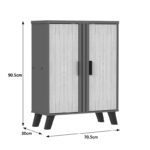 Παπουτσοθήκη-ντουλάπι Shoby pakoworld sonoma-ανθρακί 70.5x30x91εκ - Image 6