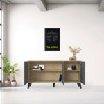 Μπουφές Billie pakoworld sonoma-ανθρακί149x40x77εκ - Image 2