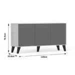 Μπουφές Billie pakoworld sonoma-ανθρακί149x40x77εκ - Image 8