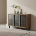 Παπουτσοθήκη-ντουλάπι Ronan pakoworld χρώμα καρυδί 105x35x66εκ