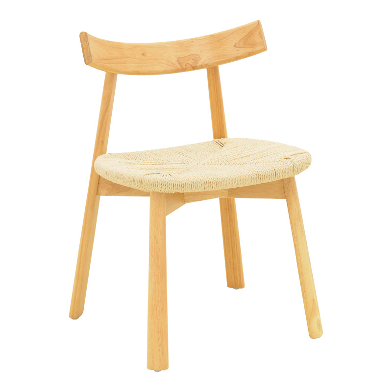 263-000057 Καρέκλα Clareta pakoworld rubberwood-σχοινί σε φυσική απόχρωση 53x55x79εκ