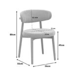 Καρέκλα Luben pakoworld ύφασμα καφέ - rubberwood σε φυσική απόχρωση 53x54x79εκ - Image 2