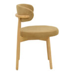 Καρέκλα Luben pakoworld ύφασμα καφέ - rubberwood σε φυσική απόχρωση 53x54x79εκ - Image 4