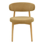 Καρέκλα Luben pakoworld ύφασμα καφέ - rubberwood σε φυσική απόχρωση 53x54x79εκ - Image 5