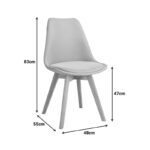 Καρέκλα Gaston pakoworld μπεζ ύφασμα και ξύλινο πόδι σε φυσική απόχρωση 48x55x83εκ - Image 7