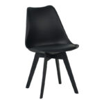 Καρέκλα Gaston I pakoworld PP-PU σε μαύρη απόχρωση 48.5x53.5x81.5εκ