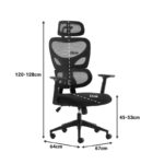 Καρέκλα γραφείου διευθυντή Cadrey pakoworld mesh μαύρο 67x64x120-128εκ - Image 11
