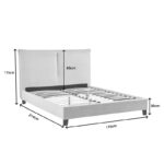 Κρεβάτι διπλό Majus pakoworld ύφασμα γκρι-μπεζ 160x200εκ - Image 6