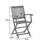 Πολυθρόνα Joter pakoworld πτυσσόμενη ξύλο ακακίας φυσικό 53x60x90εκ - Image 9