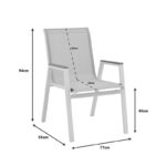 Τραπεζαρία Thorio-Azelie σετ 5τεμ pakoworld ανθρακί αλουμίνιο και plywood σε φυσική απόχρωση 160x90x75εκ - Image 9