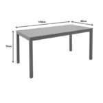 Τραπέζι Kliton pakoworld αλουμίνιο σε σαμπανιζέ απόχρωση 150x80x74εκ - Image 5