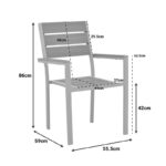 Πολυθρόνα Breze pakoworld στοιβαζόμενη plywood σε φυσική-αλουμίνιο σε ανθρακί απόχρωση 57.5x60x88εκ - Image 2