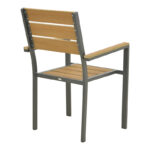 Πολυθρόνα Breze pakoworld στοιβαζόμενη plywood σε φυσική-αλουμίνιο σε ανθρακί απόχρωση 57.5x60x88εκ - Image 3