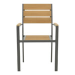 Πολυθρόνα Breze pakoworld στοιβαζόμενη plywood σε φυσική-αλουμίνιο σε ανθρακί απόχρωση 57.5x60x88εκ - Image 5