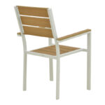 Πολυθρόνα Breze pakoworld στοιβαζόμενη plywood σε φυσική-αλουμίνιο σε λευκή απόχρωση 57.5x60x88εκ - Image 3