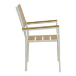 Πολυθρόνα Breze pakoworld στοιβαζόμενη plywood σε φυσική-αλουμίνιο σε λευκή απόχρωση 57.5x60x88εκ - Image 4