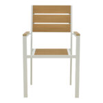 Πολυθρόνα Breze pakoworld στοιβαζόμενη plywood σε φυσική-αλουμίνιο σε λευκή απόχρωση 57.5x60x88εκ - Image 5