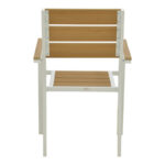 Πολυθρόνα Breze pakoworld στοιβαζόμενη plywood σε φυσική-αλουμίνιο σε λευκή απόχρωση 57.5x60x88εκ - Image 6