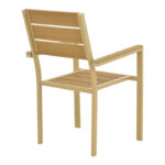 Πολυθρόνα Breze pakoworld στοιβαζόμενη plywood σε φυσική-αλουμίνιο σε cappuccino απόχρωση 57.5x60x88εκ - Image 3