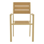 Πολυθρόνα Breze pakoworld στοιβαζόμενη plywood σε φυσική-αλουμίνιο σε cappuccino απόχρωση 57.5x60x88εκ - Image 5