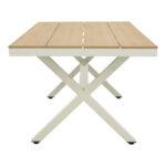 Τραπέζι Thorio pakoworld plywood σε φυσική -αλουμινίο σε λευκή απόχρωση 160x90x75εκ - Image 3